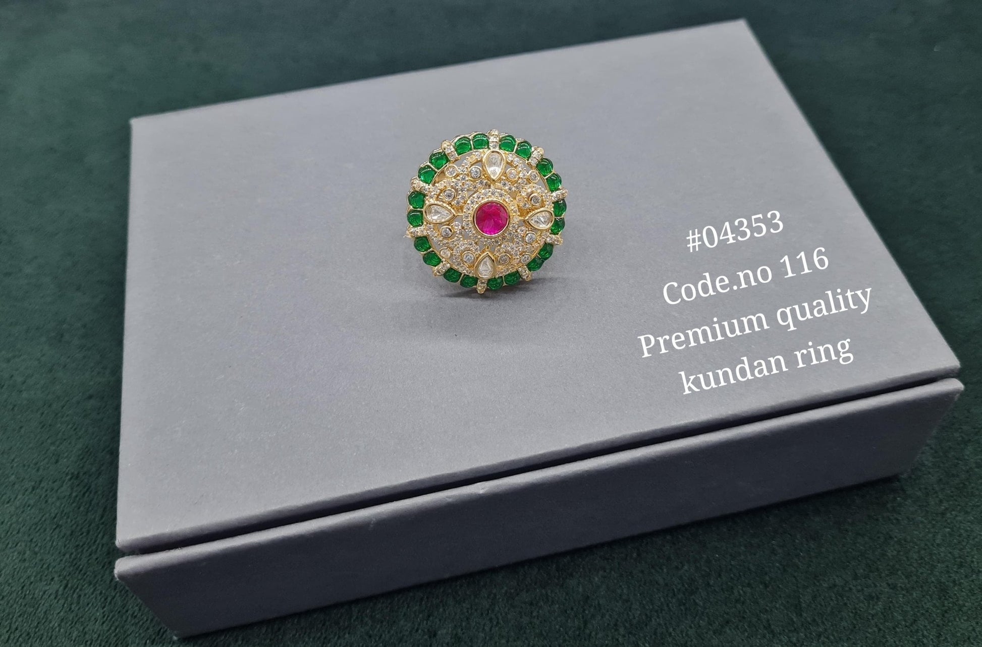 Kundan Fingerring 04353 - KRISHNA'S SWETA JEWELLERY