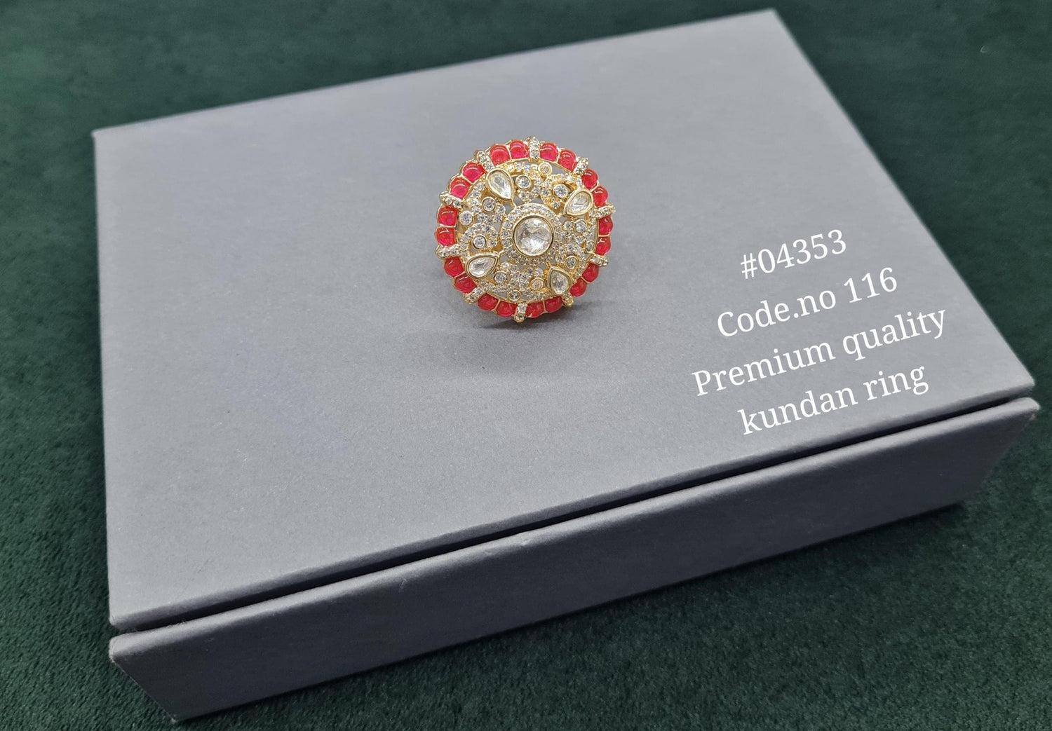 Kundan Fingerring 04353 - KRISHNA'S SWETA JEWELLERY