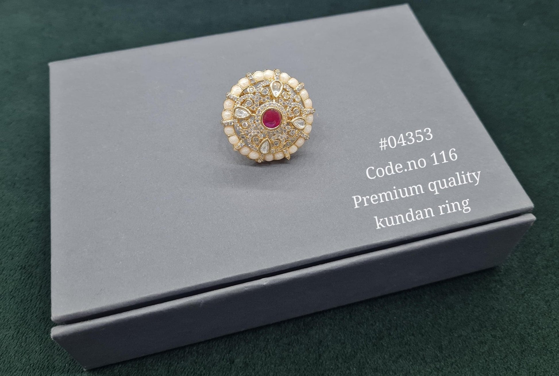 Kundan Fingerring 04353 - KRISHNA'S SWETA JEWELLERY