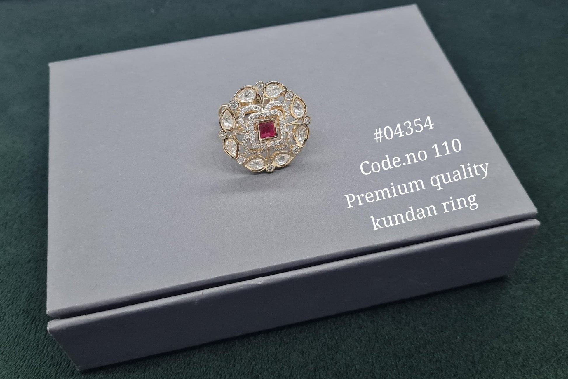 Kundan Fingerring 04354 - KRISHNA'S SWETA JEWELLERY