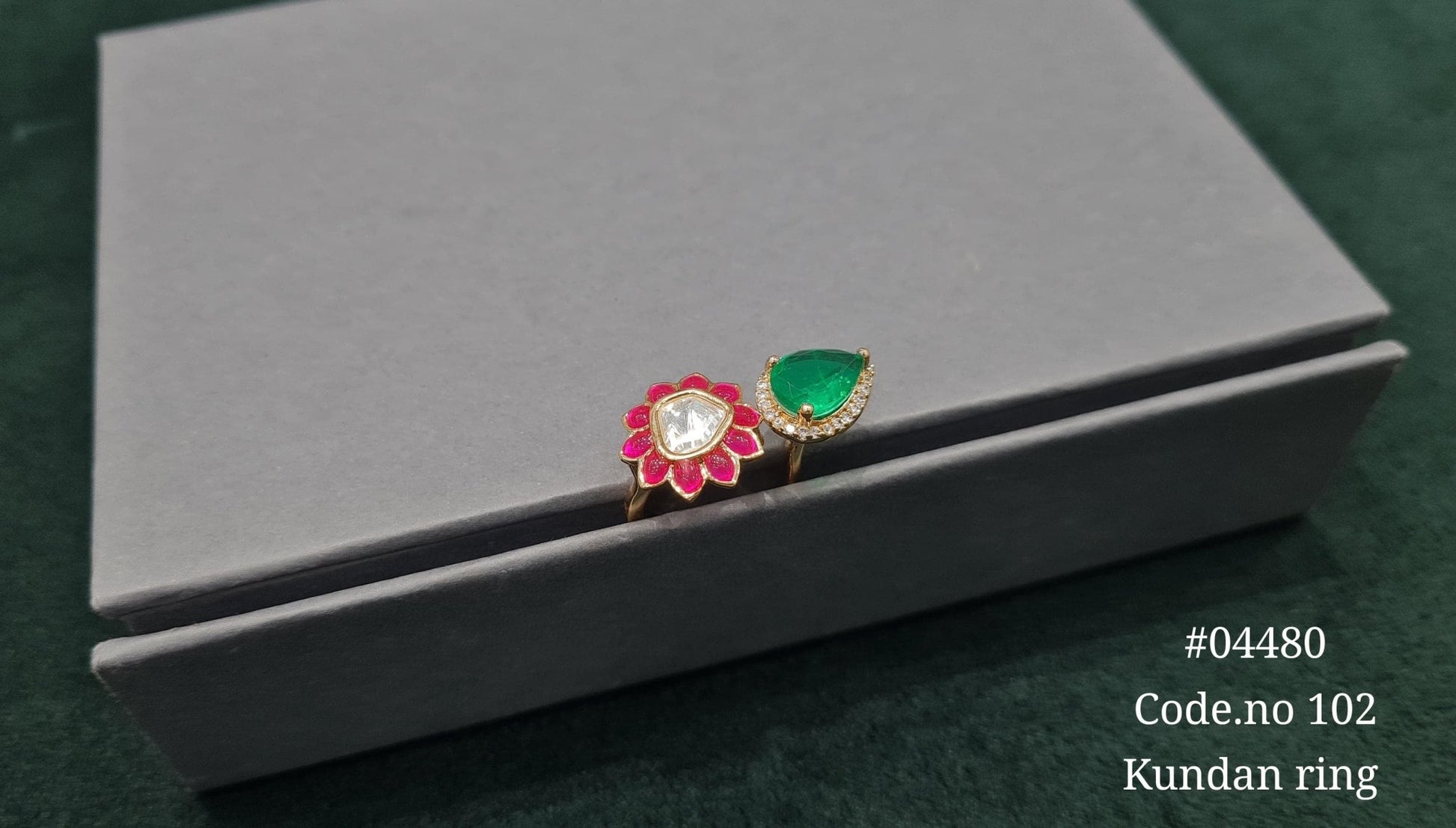 Kundan Fingerring 04480 - KRISHNA'S SWETA JEWELLERY