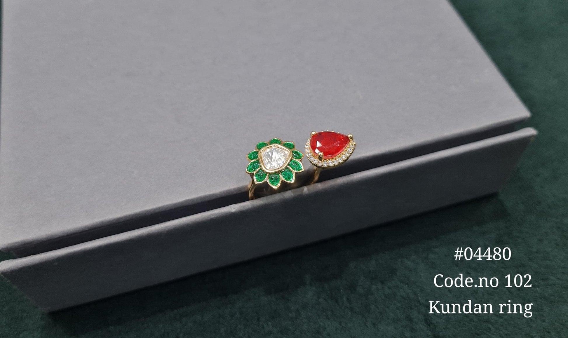 Kundan Fingerring 04480 - KRISHNA'S SWETA JEWELLERY