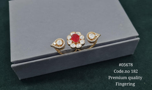 Kundan Fingerring 05678 - KRISHNA'S SWETA JEWELLERY
