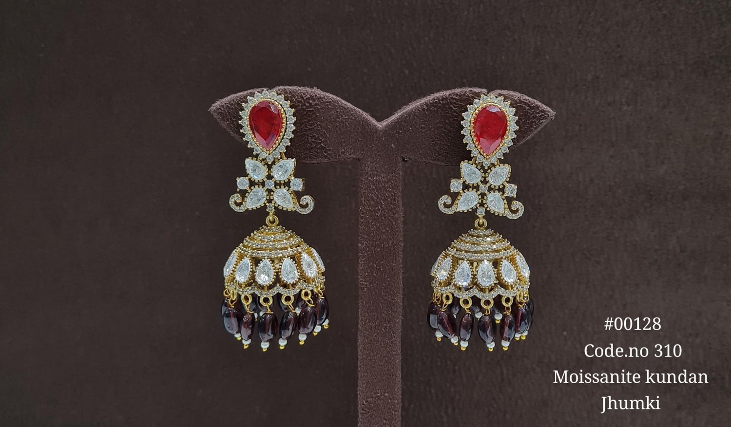 Kundan jhumka 00128 - KRISHNA'S SWETA JEWELLERY