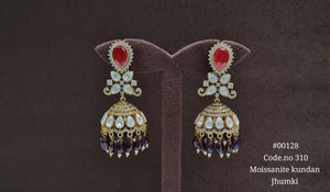 Kundan jhumka 00128 - KRISHNA'S SWETA JEWELLERY
