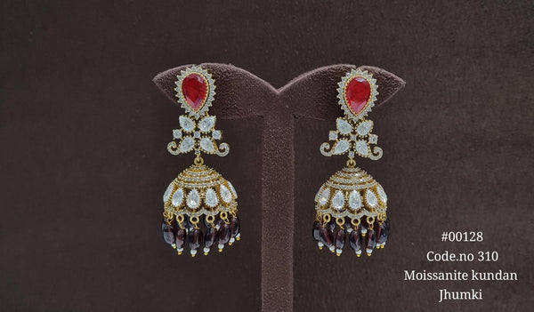 Kundan jhumka 00128 - KRISHNA'S SWETA JEWELLERY