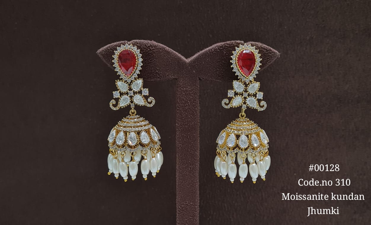 Kundan jhumka 00128 - KRISHNA'S SWETA JEWELLERY