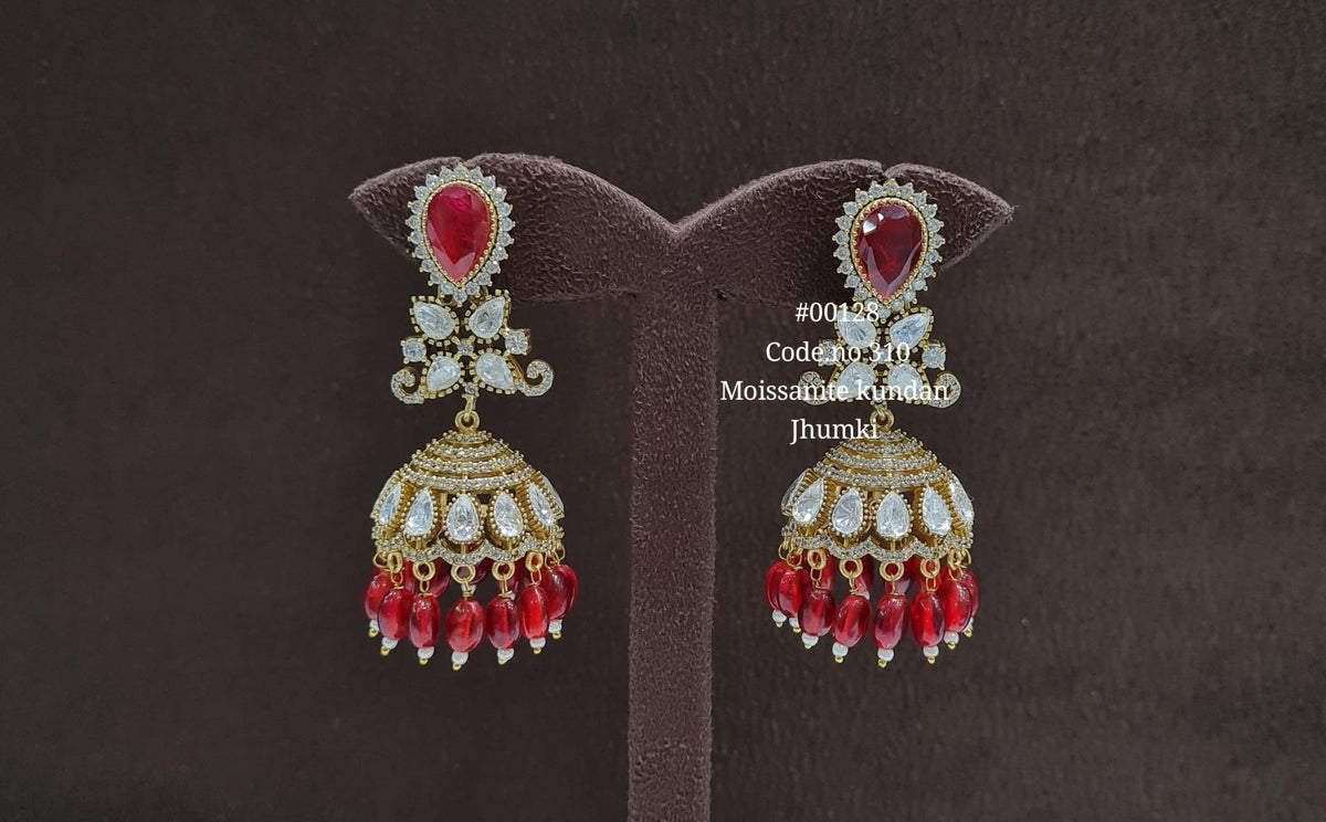 Kundan jhumka 00128 - KRISHNA'S SWETA JEWELLERY