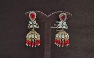 Kundan jhumka 00128 - KRISHNA'S SWETA JEWELLERY