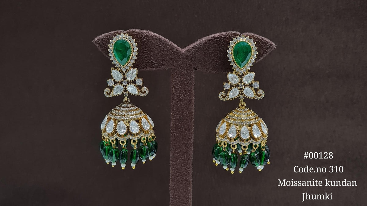 Kundan jhumka 00128 - KRISHNA'S SWETA JEWELLERY