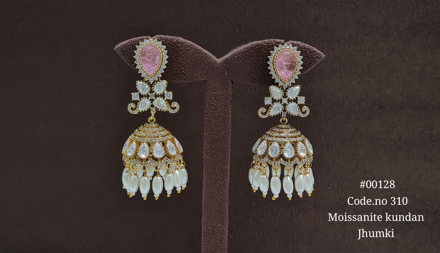 Kundan jhumka 00128 - KRISHNA'S SWETA JEWELLERY