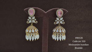 Kundan jhumka 00128 - KRISHNA'S SWETA JEWELLERY
