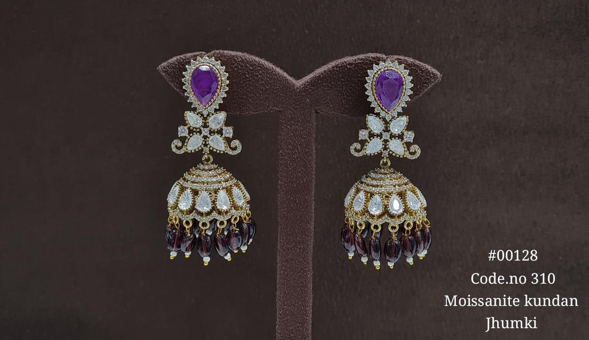 Kundan jhumka 00128 - KRISHNA'S SWETA JEWELLERY