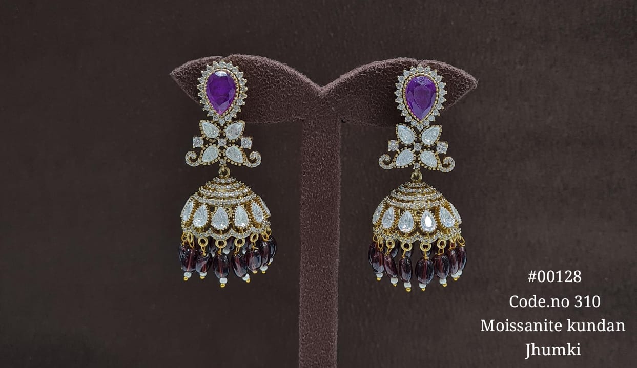 Kundan jhumka 00128 - KRISHNA'S SWETA JEWELLERY