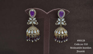 Kundan jhumka 00128 - KRISHNA'S SWETA JEWELLERY