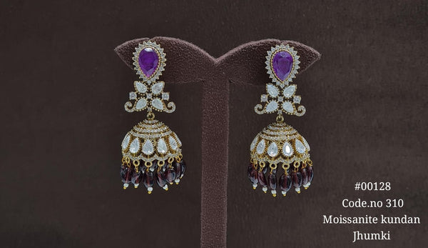 Kundan jhumka 00128 - KRISHNA'S SWETA JEWELLERY