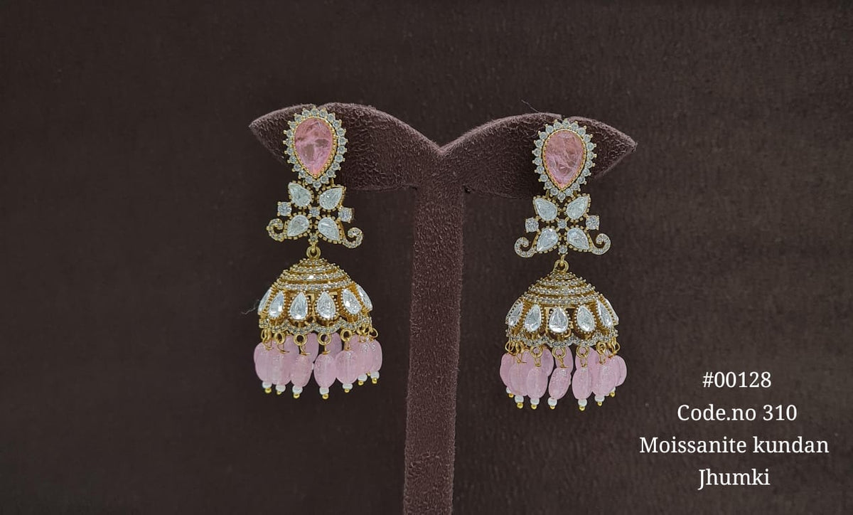 Kundan jhumka 00128 - KRISHNA'S SWETA JEWELLERY