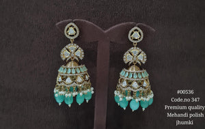 Kundan Jhumka 00536 - KRISHNA'S SWETA JEWELLERY