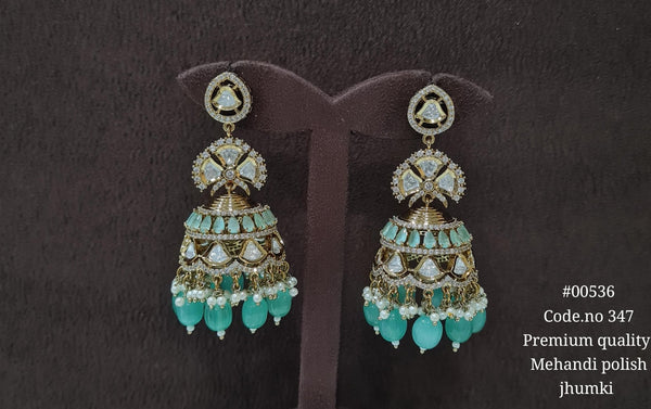 Kundan Jhumka 00536 - KRISHNA'S SWETA JEWELLERY