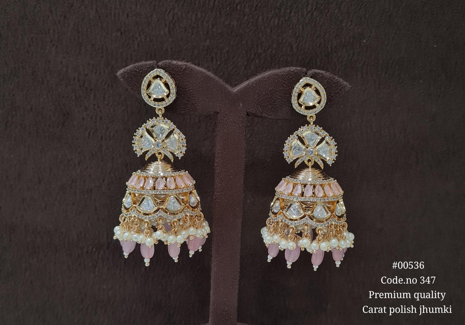 Kundan Jhumka 00536 - KRISHNA'S SWETA JEWELLERY