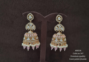 Kundan Jhumka 00536 - KRISHNA'S SWETA JEWELLERY