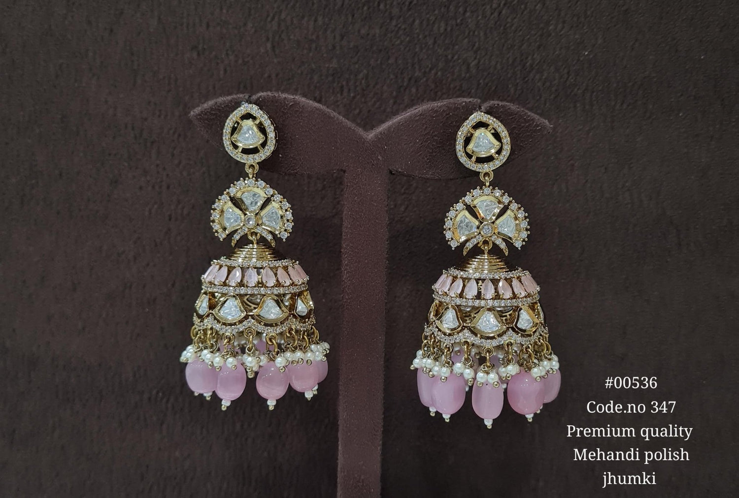 Kundan Jhumka 00536 - KRISHNA'S SWETA JEWELLERY