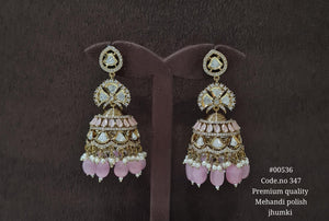 Kundan Jhumka 00536 - KRISHNA'S SWETA JEWELLERY