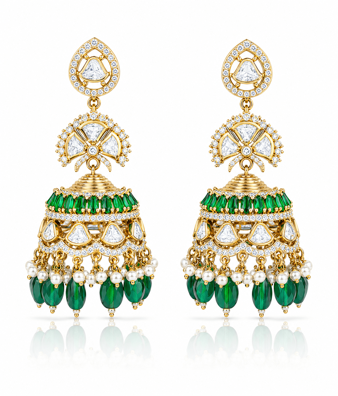 Kundan Jhumka 00536 - KRISHNA'S SWETA JEWELLERY