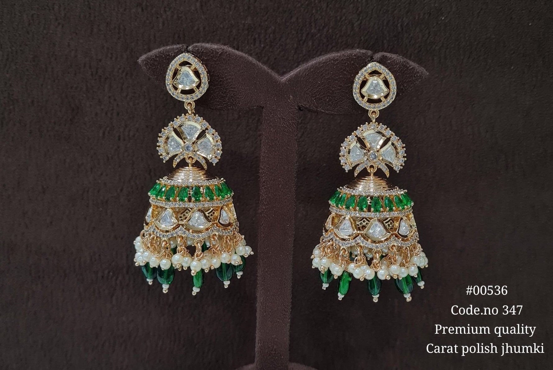 Kundan Jhumka 00536 - KRISHNA'S SWETA JEWELLERY