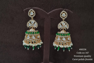 Kundan Jhumka 00536 - KRISHNA'S SWETA JEWELLERY