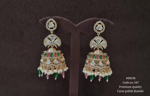 Kundan Jhumka 00536 - KRISHNA'S SWETA JEWELLERY