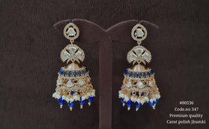 Kundan Jhumka 00536 - KRISHNA'S SWETA JEWELLERY