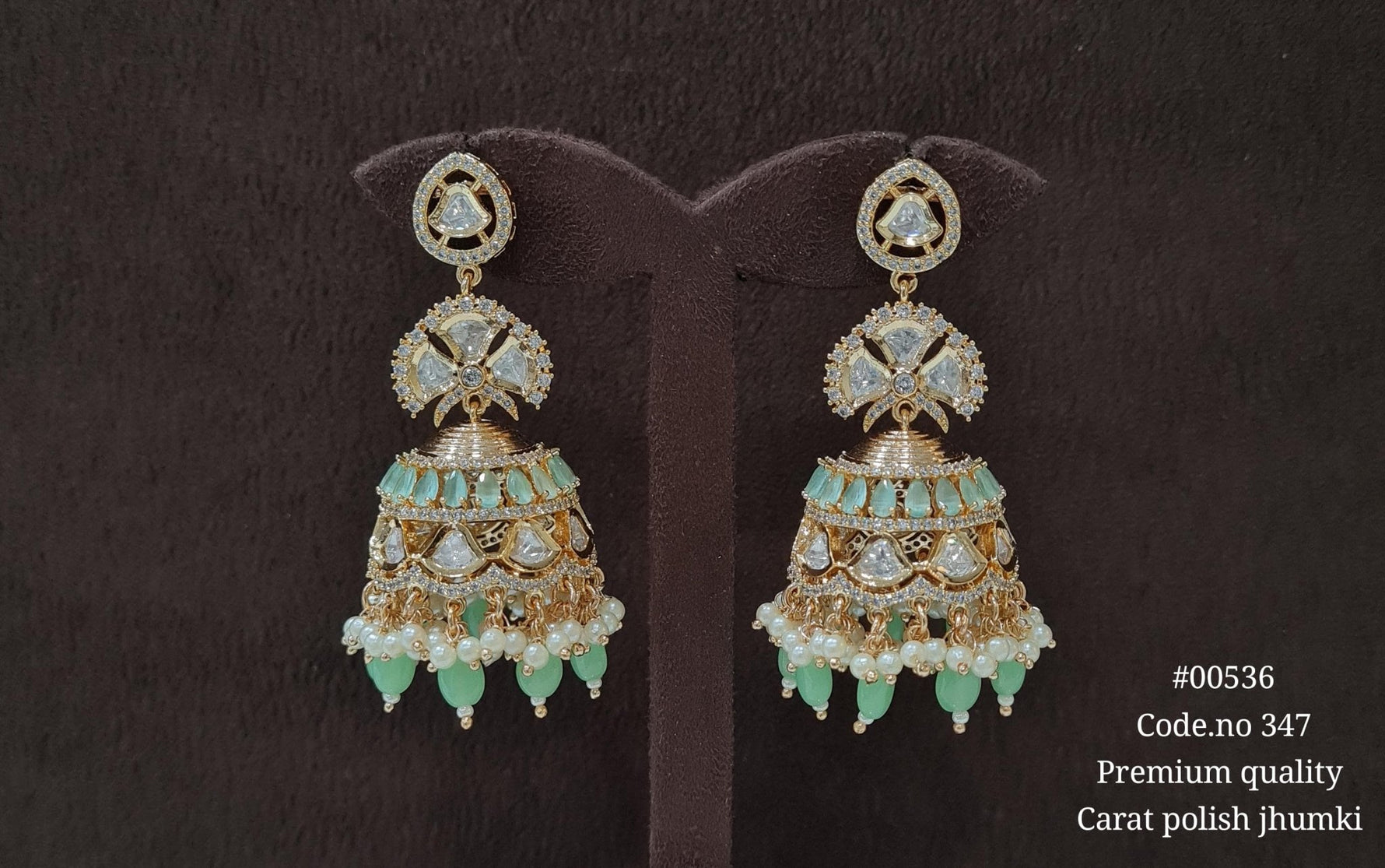 Kundan Jhumka 00536 - KRISHNA'S SWETA JEWELLERY