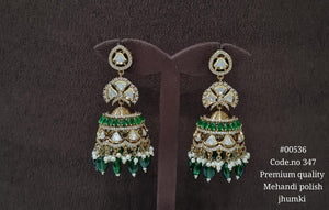 Kundan Jhumka 00536 - KRISHNA'S SWETA JEWELLERY