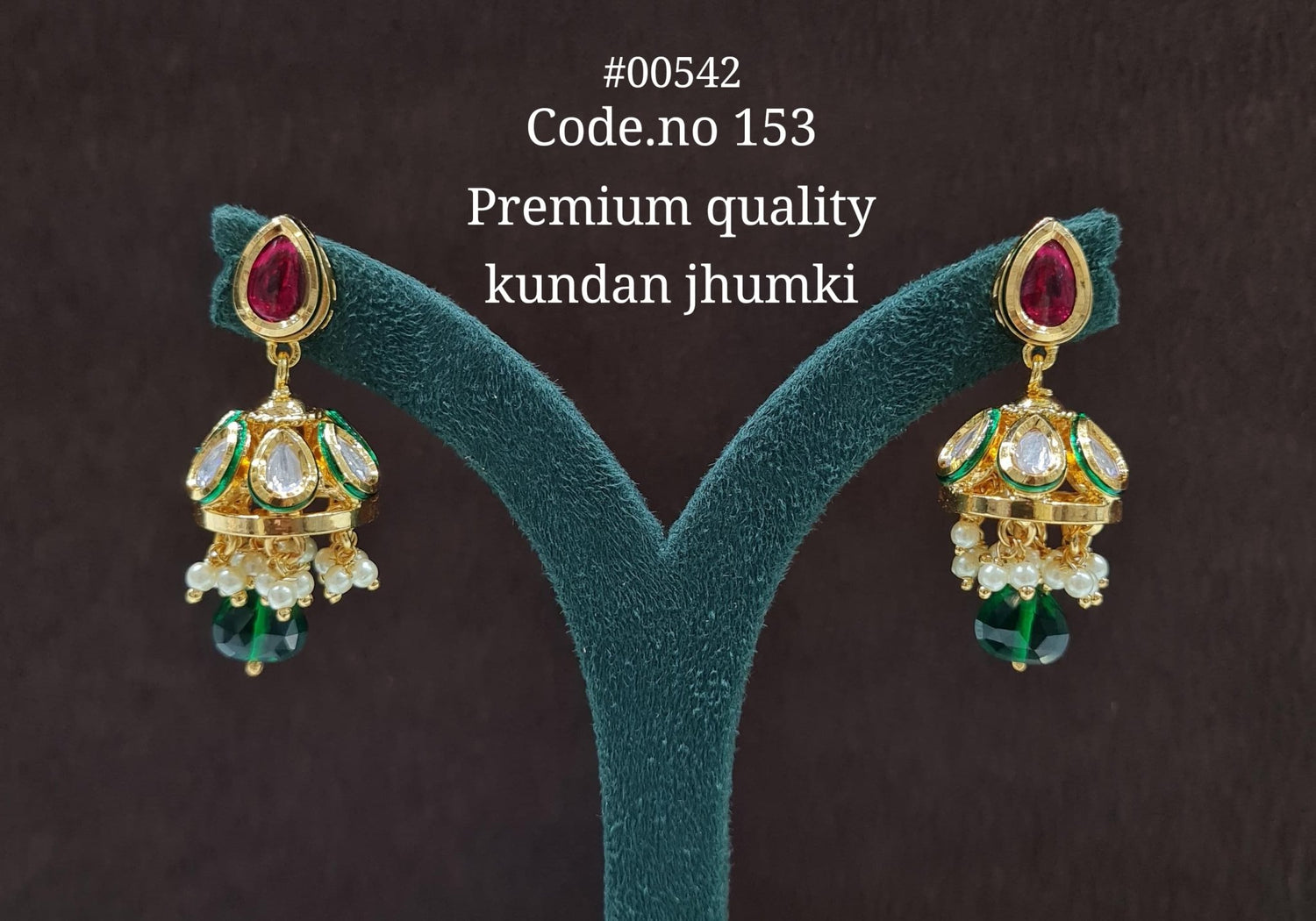 Kundan Jhumka 00542 - KRISHNA'S SWETA JEWELLERY