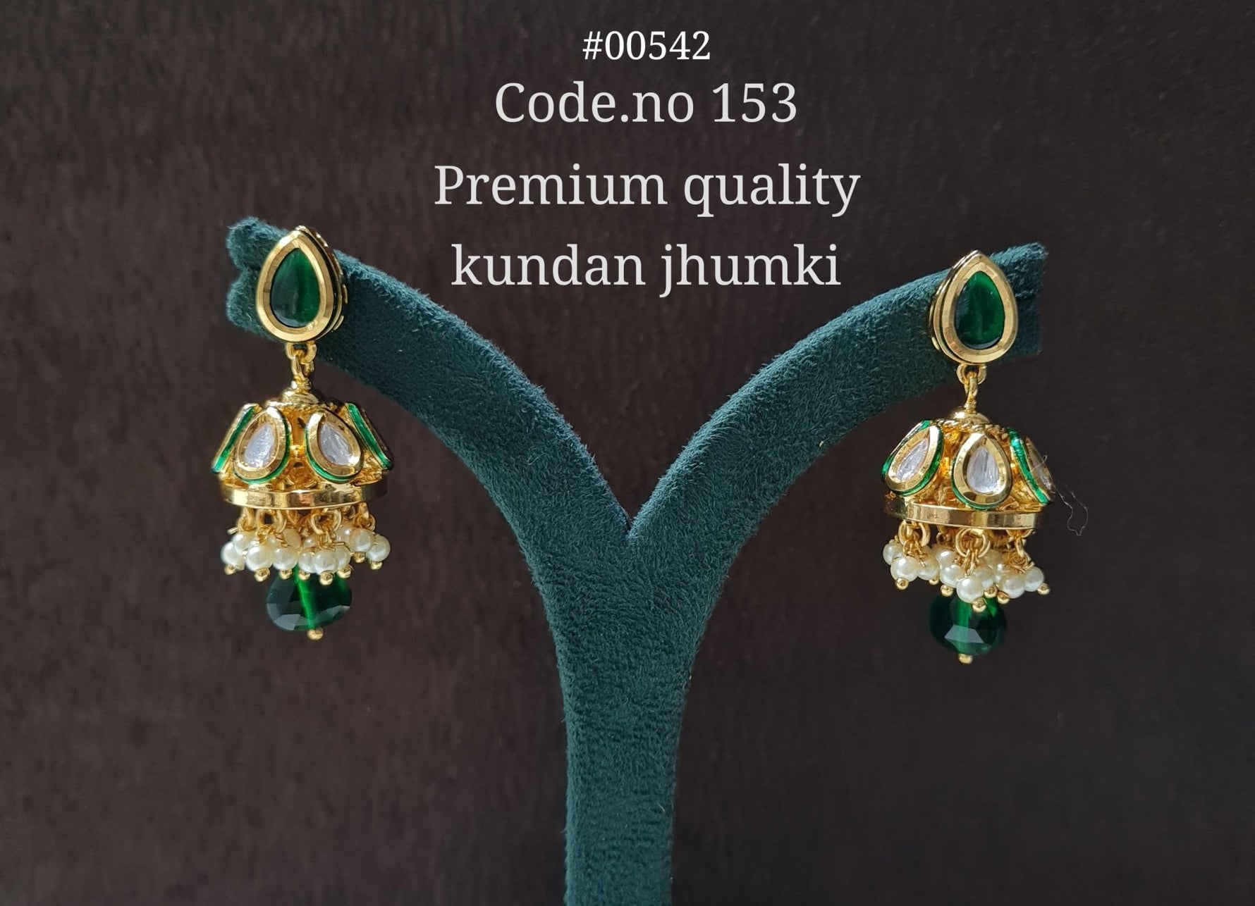 Kundan Jhumka 00542 - KRISHNA'S SWETA JEWELLERY