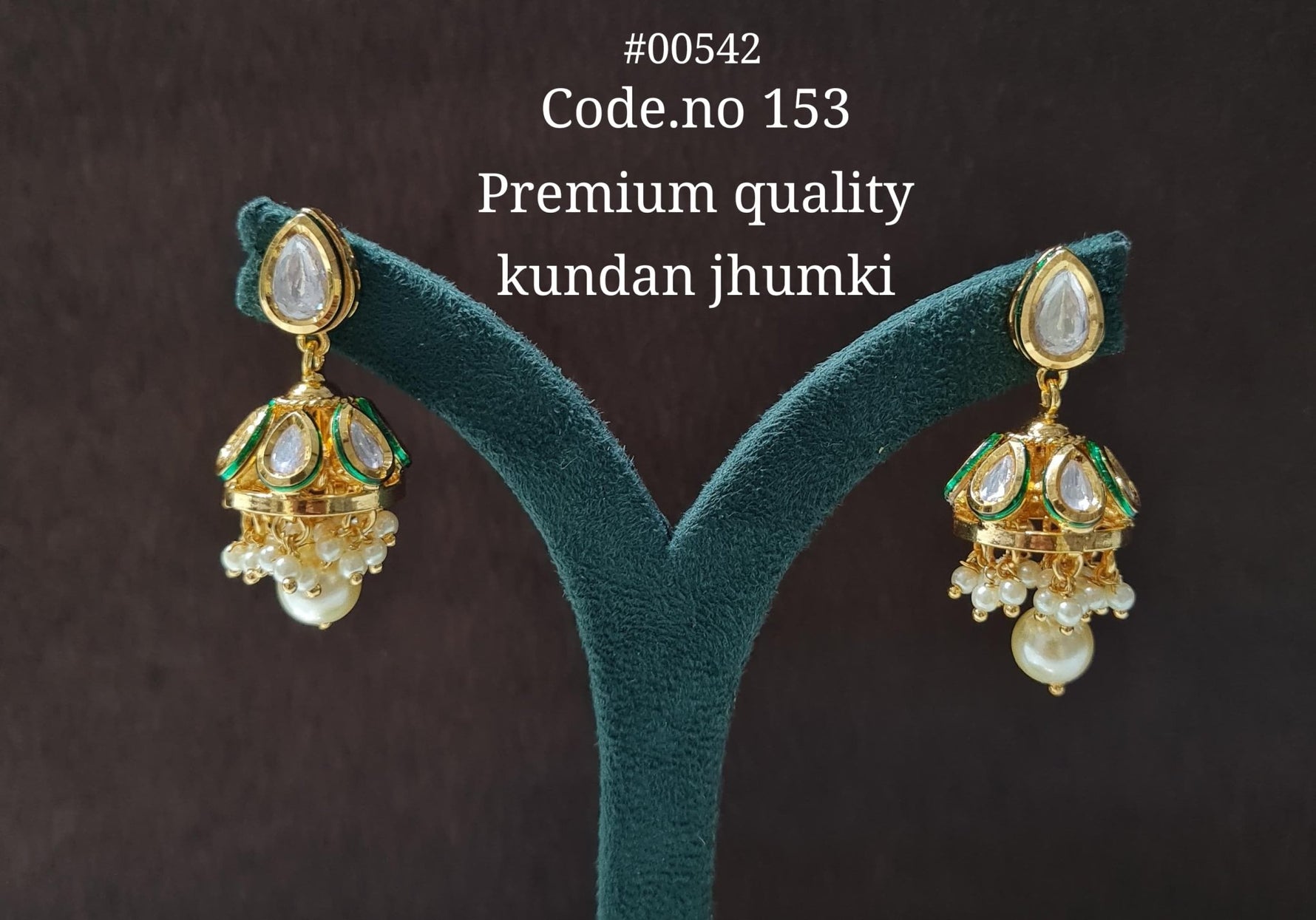 Kundan Jhumka 00542 - KRISHNA'S SWETA JEWELLERY