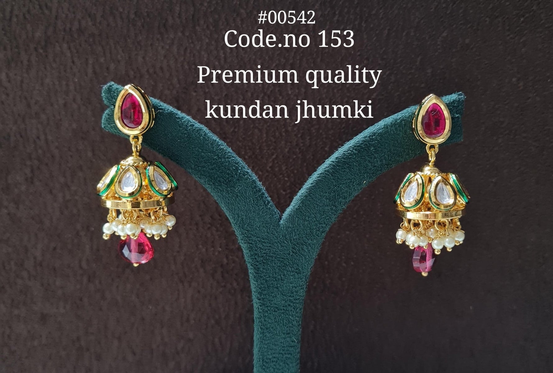Kundan Jhumka 00542 - KRISHNA'S SWETA JEWELLERY