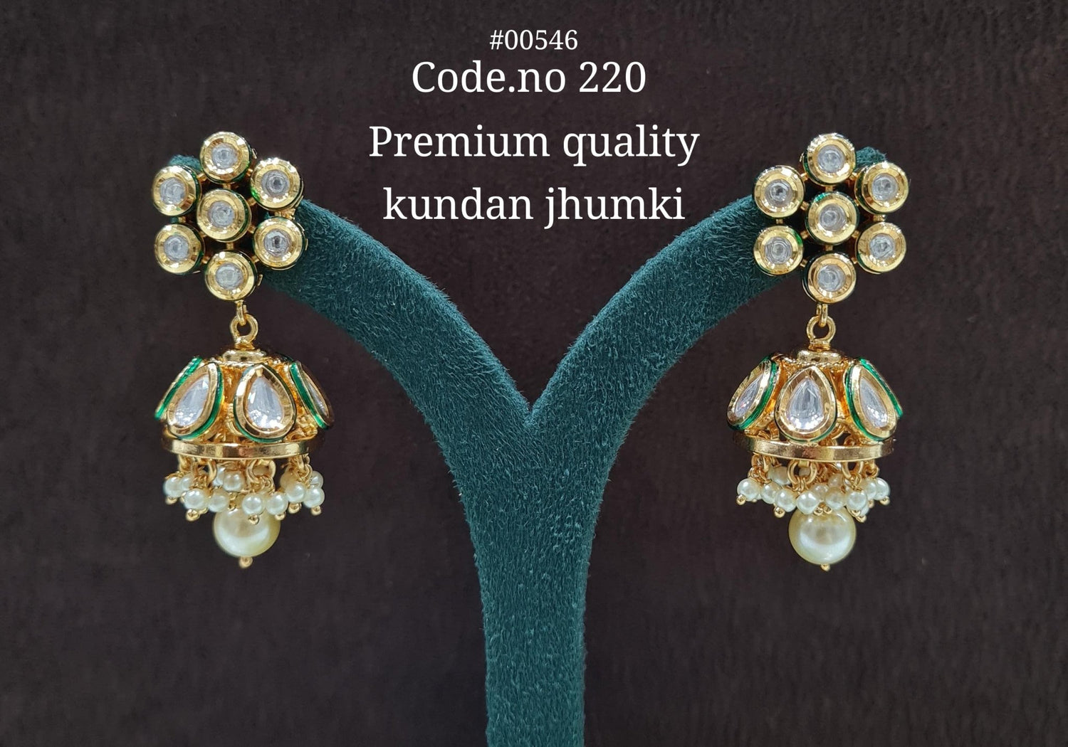 Kundan Jhumka 00546 - KRISHNA'S SWETA JEWELLERY
