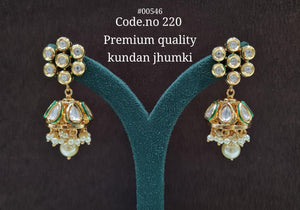 Kundan Jhumka 00546 - KRISHNA'S SWETA JEWELLERY