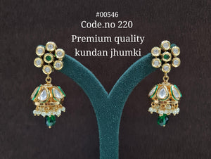 Kundan Jhumka 00546 - KRISHNA'S SWETA JEWELLERY