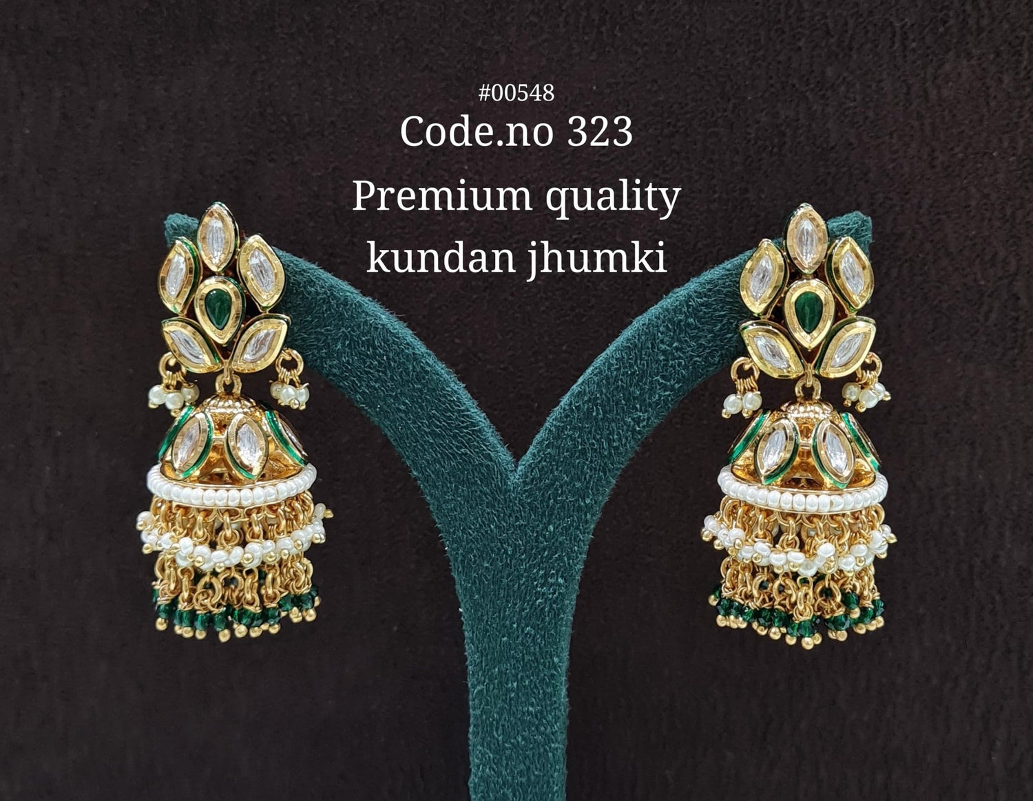 Kundan Jhumka 00548 - KRISHNA'S SWETA JEWELLERY