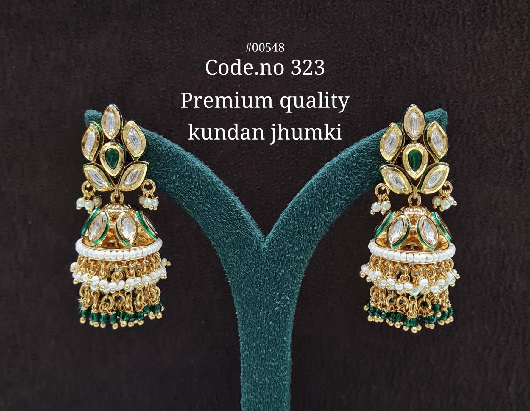 Kundan Jhumka 00548 - KRISHNA'S SWETA JEWELLERY