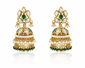 Kundan Jhumka 00548 - KRISHNA'S SWETA JEWELLERY