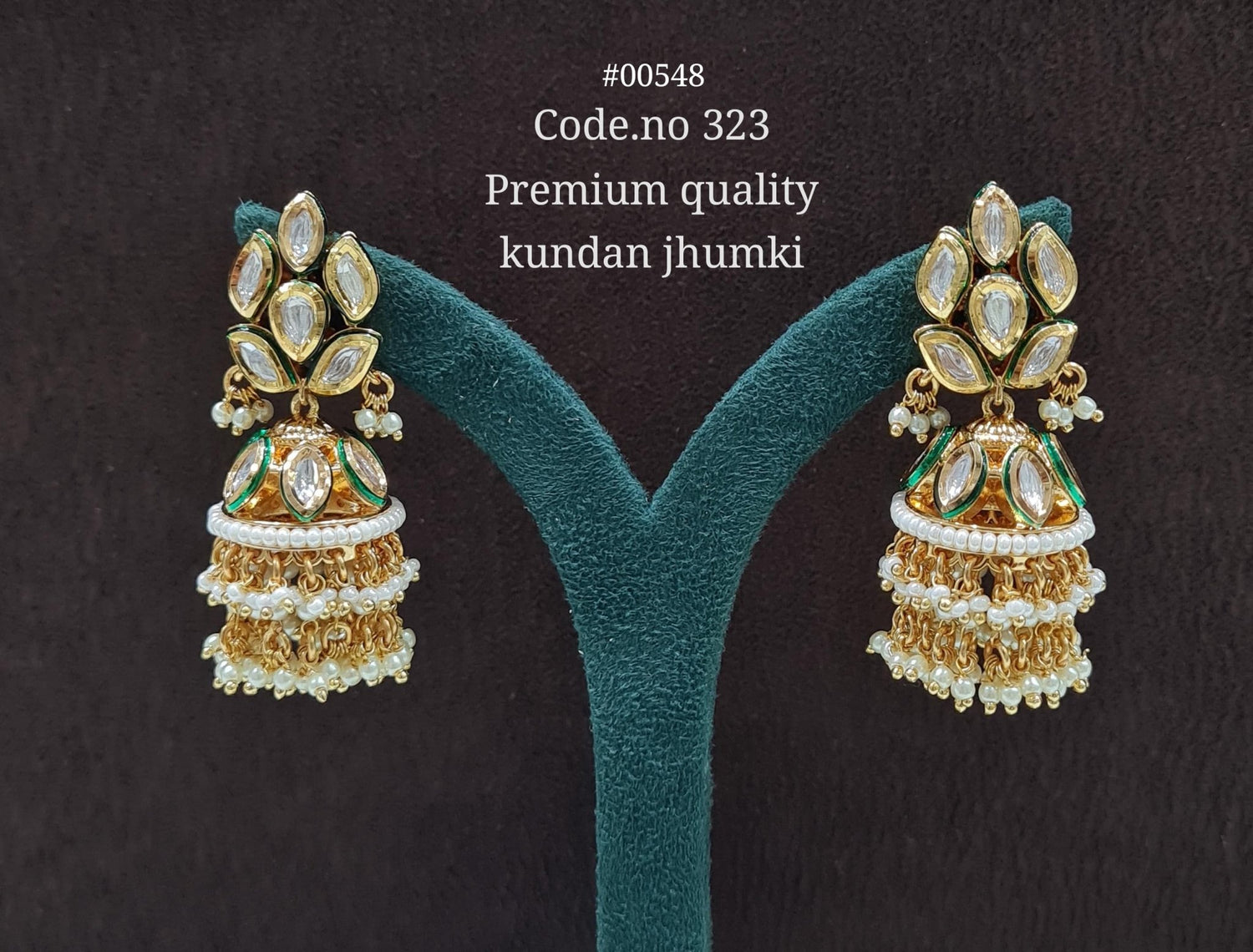 Kundan Jhumka 00548 - KRISHNA'S SWETA JEWELLERY