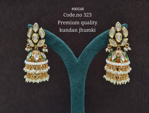 Kundan Jhumka 00548 - KRISHNA'S SWETA JEWELLERY