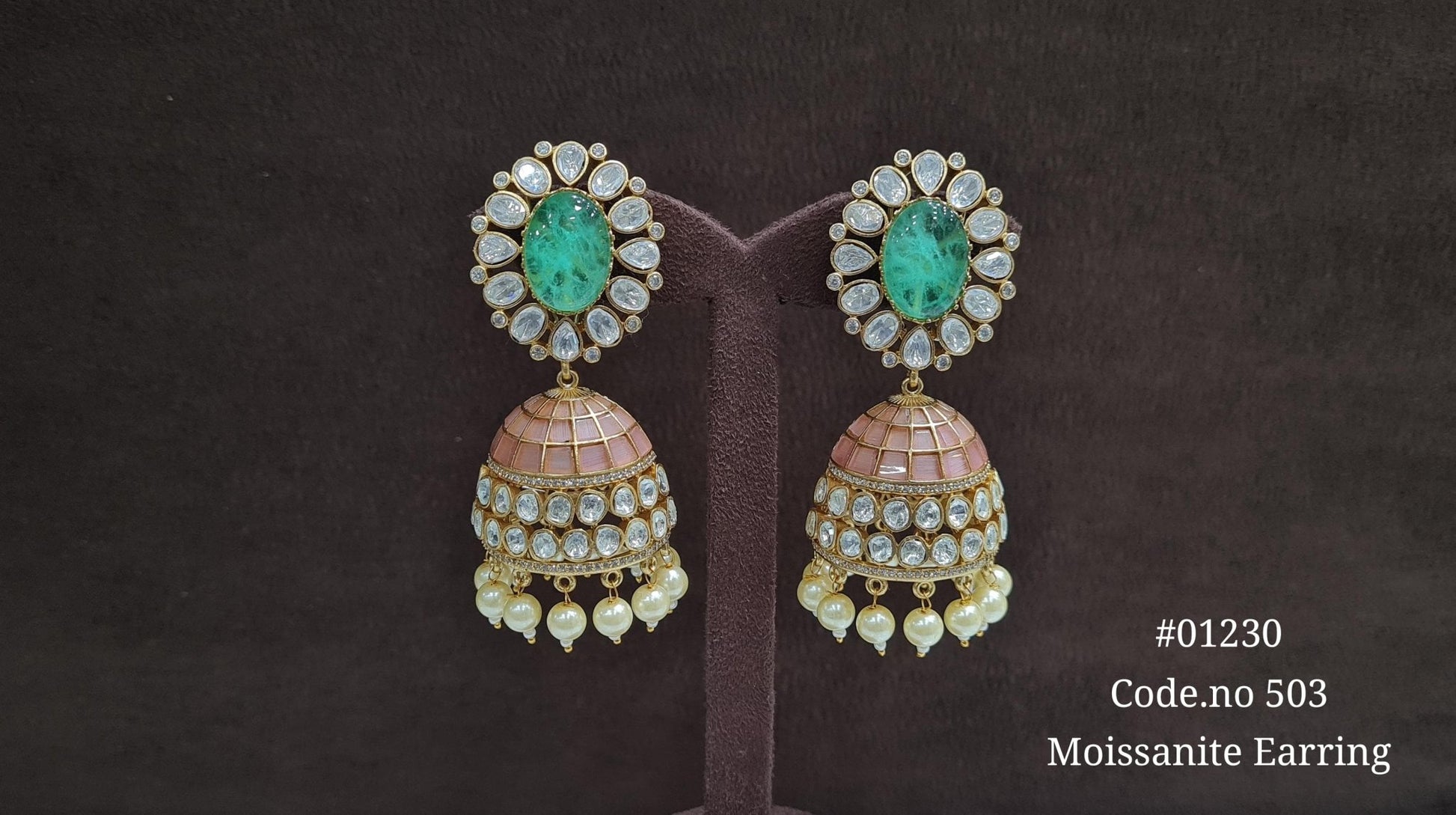 Kundan Jhumka 01230 - KRISHNA'S SWETA JEWELLERY
