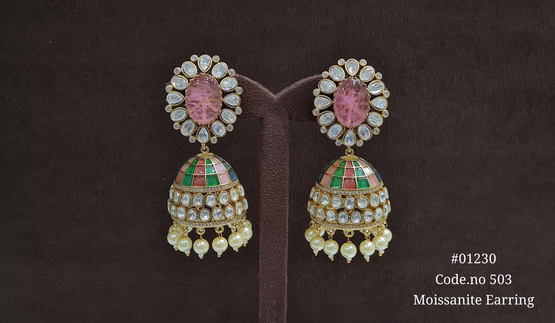 Kundan Jhumka 01230 - KRISHNA'S SWETA JEWELLERY