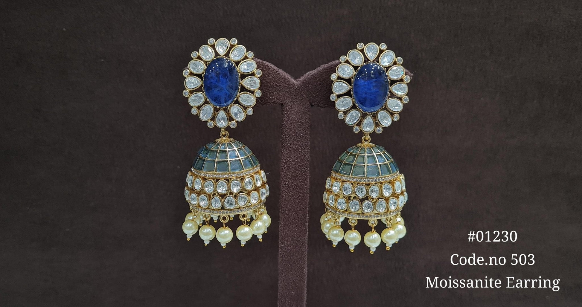 Kundan Jhumka 01230 - KRISHNA'S SWETA JEWELLERY