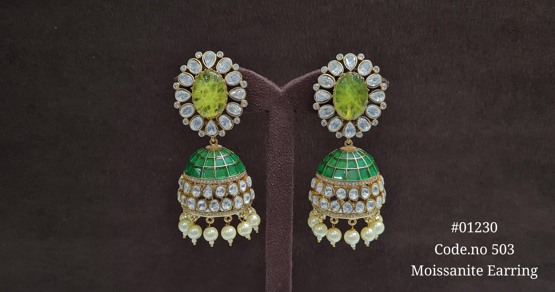 Kundan Jhumka 01230 - KRISHNA'S SWETA JEWELLERY